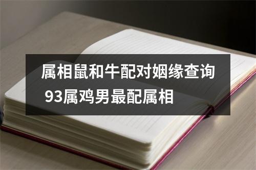 <h3>属相鼠和牛配对姻缘查询93属鸡男配属相